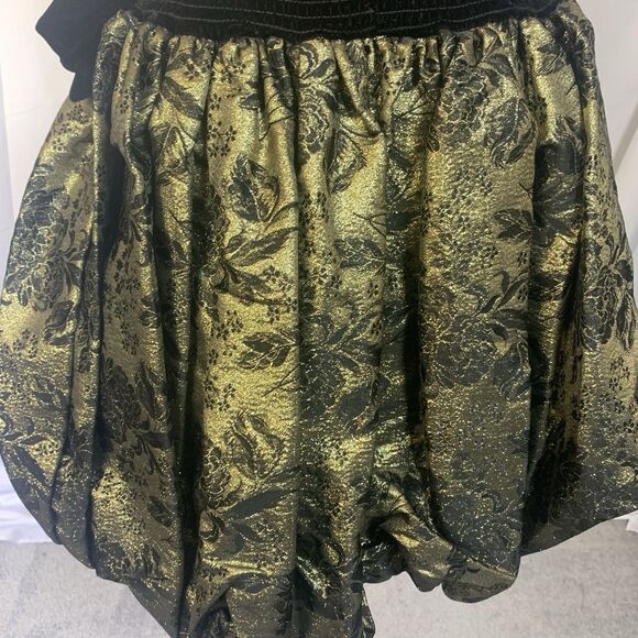 VTG 80s Positively Ellyn Black Velvet Gold Strapless Party Bubble Dress Sz. 8 - Picture 11 of 13
